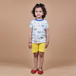 Baby Cotton T-Shirt and Shorts Set for Unisex (Baby Boys & Baby Girls) - Baby Boys & Girls Clothes Casual Regular Fit (yellow)